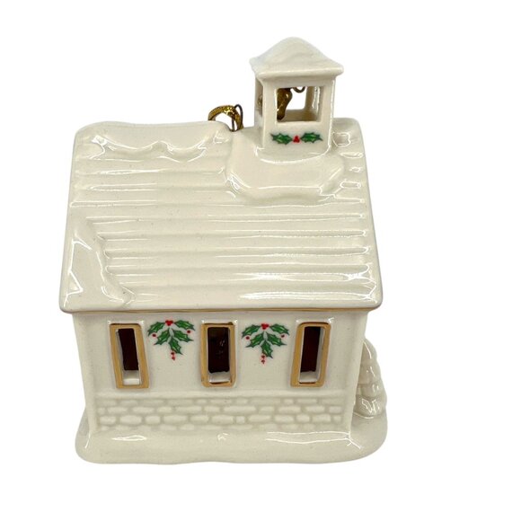 Lenox Christmas Village Schoolhouse Lit Ornament 3.5" Porcelain NIB - Picture 5 of 11